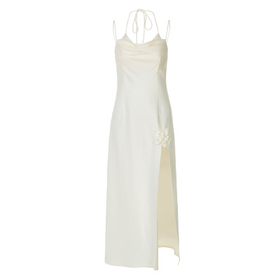 Flowy Ruffled - Neck Tie - up Bodycon Goddess - style Floral Dress 01