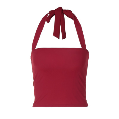 Versatile Street - style Halter Wrap - around Crop Top  01