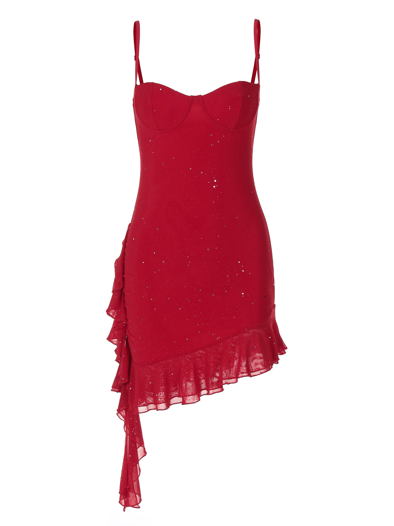 Sexy Frilly Sequin Strappy Dress 
