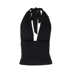 Elastic Halter V - neck Camisole with Straps 