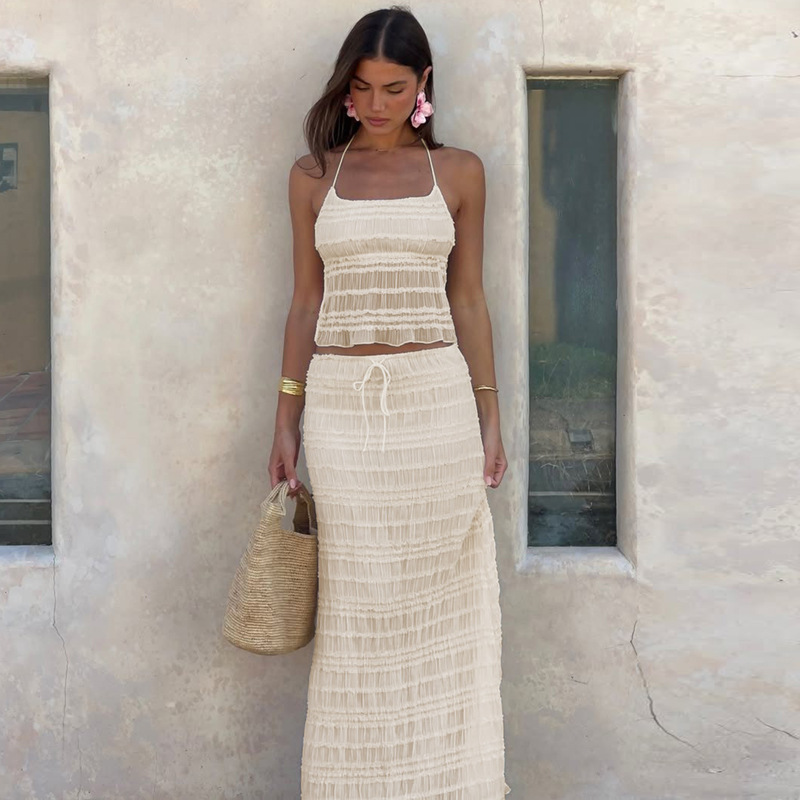 Off - the - Shoulder Backless Wrap - around Cami with Straps Set