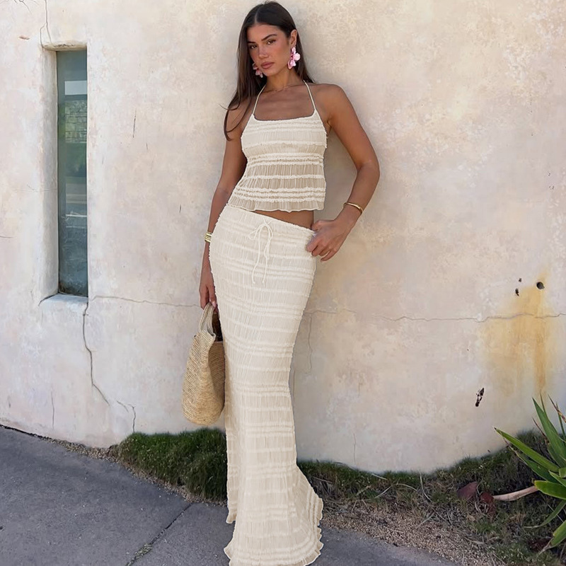 Off - the - Shoulder Backless Wrap - around Cami with Straps Set