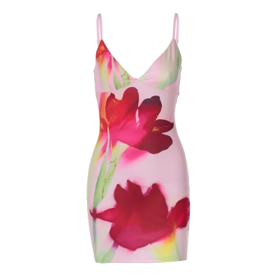 Printed Tube - top Sleeveless Hooded Backless Hip - hugger Dress  01
