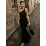 One - Shoulder Backless Hot - Girl Style Dress