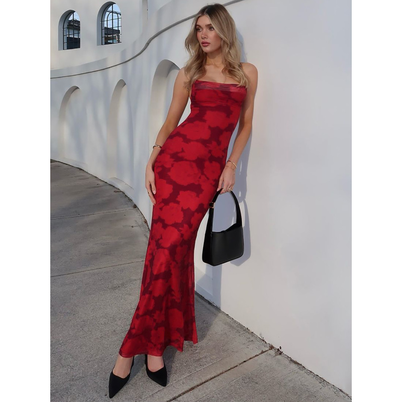 Sexy Strapless Double Layer Summer Dress