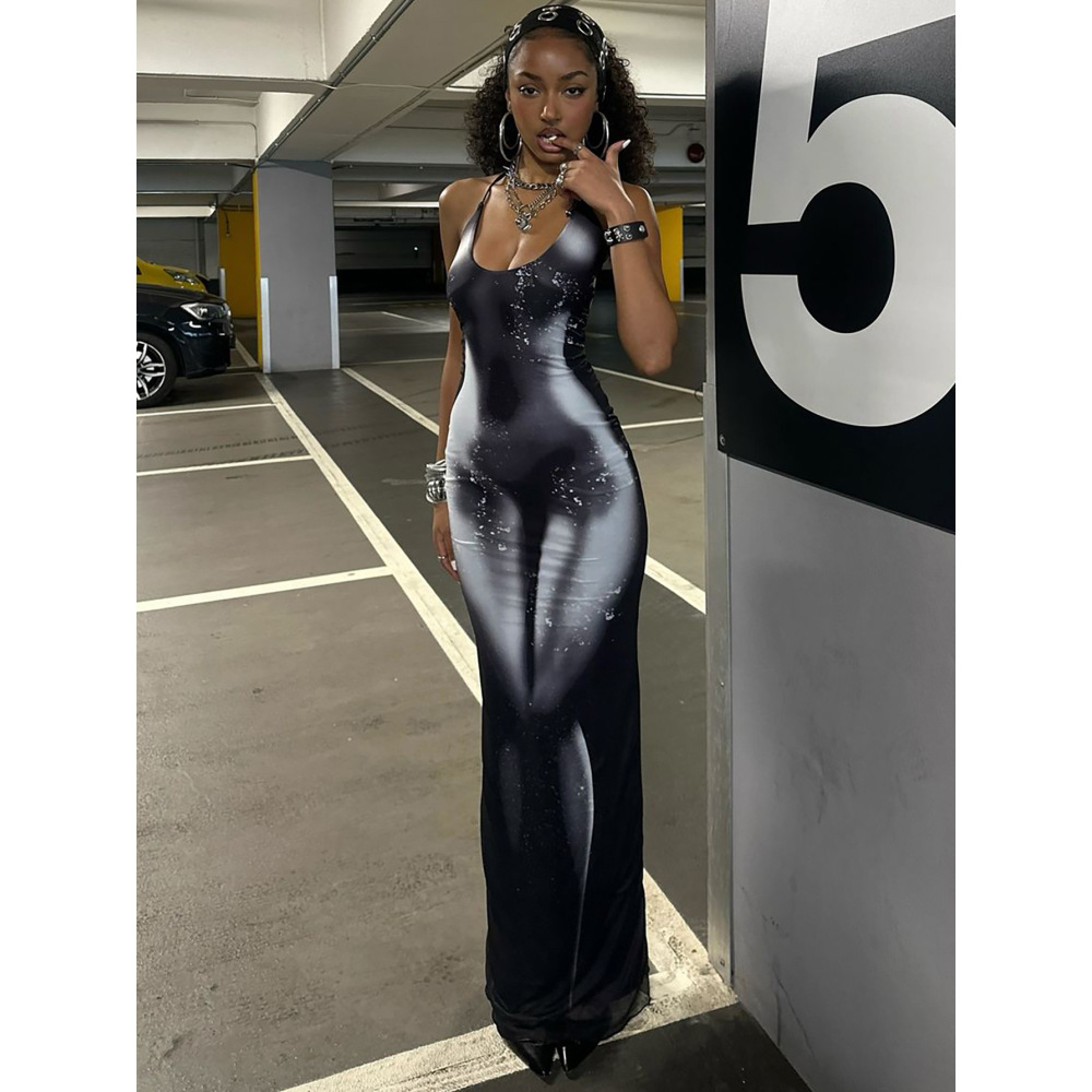 Off - The - Shoulder Bodycon Sexy Backless Tie - up Maxi Dress