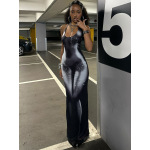 Off - The - Shoulder Bodycon Sexy Backless Tie - up Maxi Dress