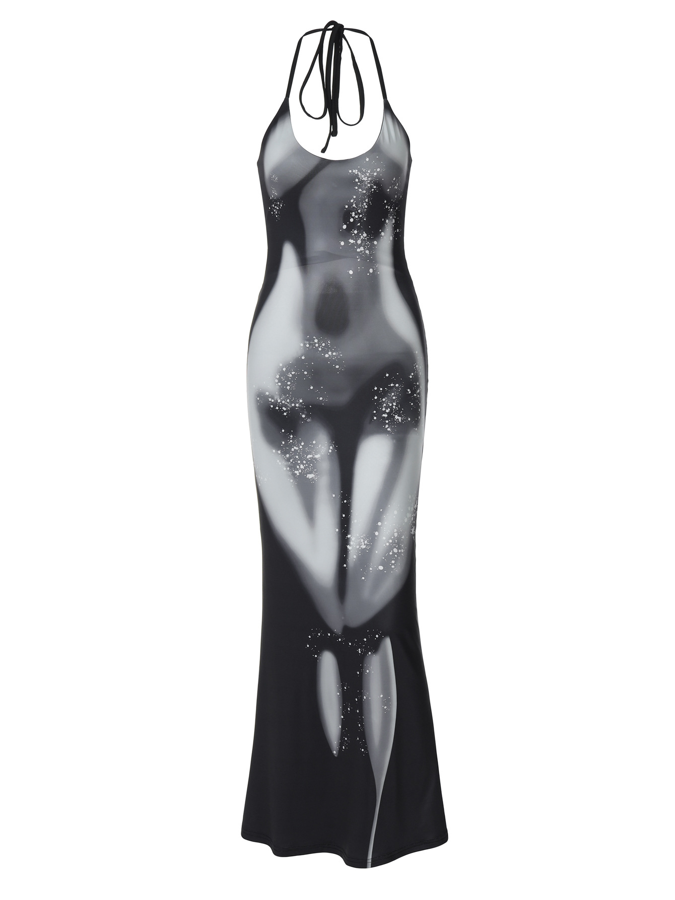 Off - The - Shoulder Bodycon Sexy Backless Tie - up Maxi Dress