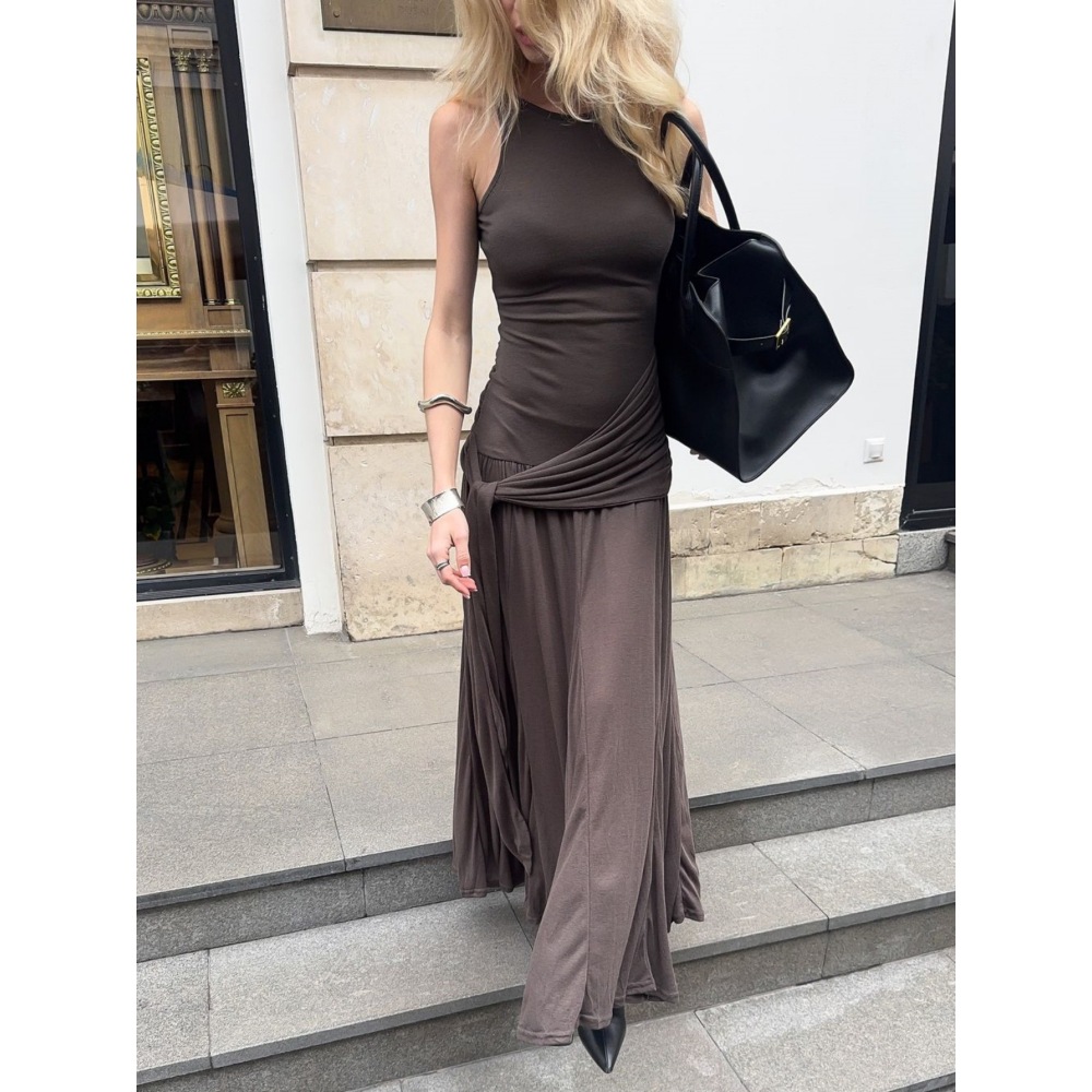 Ruffled Tie - on Slim Street - style Maxi Dress