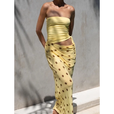 Cami Drawstring Tank & Mesh Fringe Skirt Set  02