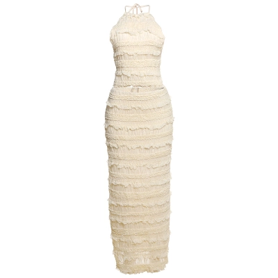 Halter - Tie Crop Top & High - Waisted Slim Skirt Set 01