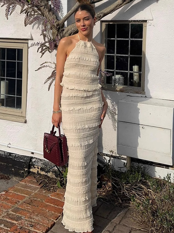 Halter - Tie Crop Top & High - Waisted Slim Skirt Set