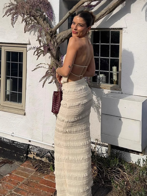 Halter - Tie Crop Top & High - Waisted Slim Skirt Set