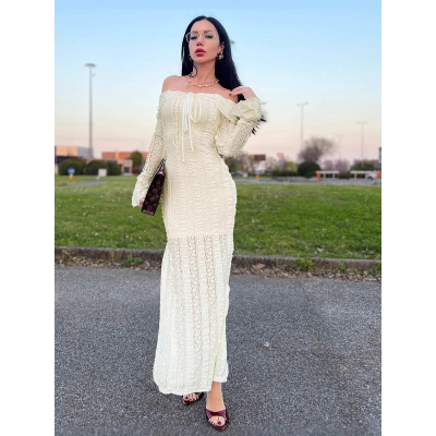 Slim - Fit One - Shoulder Flared Sleeve Dress 02