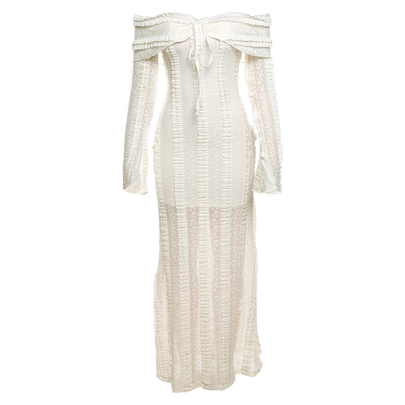 Slim - Fit One - Shoulder Flared Sleeve Dress