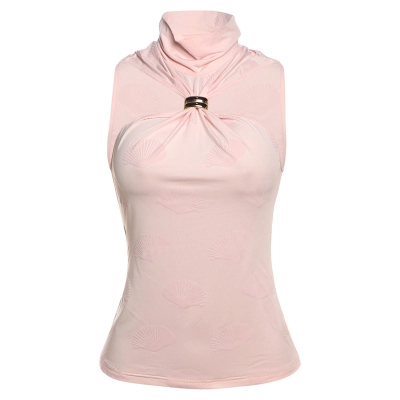 Half - High Neck Off - The - Shoulder Slim Fit Tank Top 01