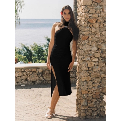 Sexy Backless Split - side Bodycon Dress 02