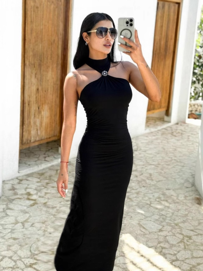 Sexy Backless Split - side Bodycon Dress