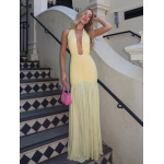 Deep V Neck Halter Dress