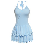 Waist - cinching Single - breasted Slimming Dress