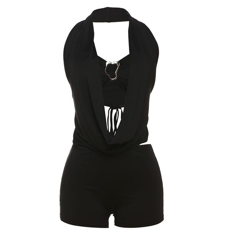 Halter Strapless Deep V Backless Jumpsuit