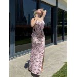 Sweet Floral Backless Halter Neck Sleeveless Midi Dress