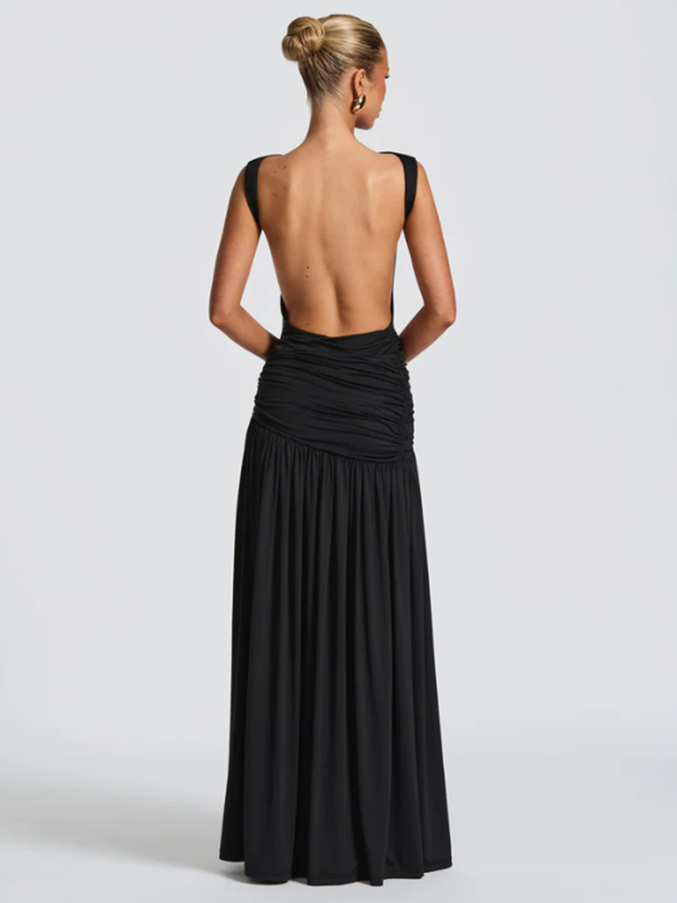 Sleeveless Bodysuit with Metal - Trimmed Split Maxi Dress Set