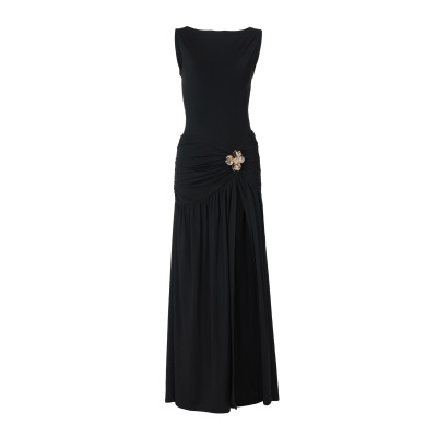 Sleeveless Bodysuit with Metal - Trimmed Split Maxi Dress Set 01