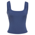 U - neck Slimming Crop Top Sexy Solid - color Cami Tank Top