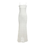 Solid Mesh Spliced Hollow - out Slim Fit Cami Dress