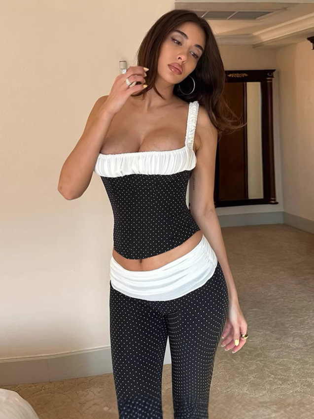 Polka - Dot Backless Cami Set 