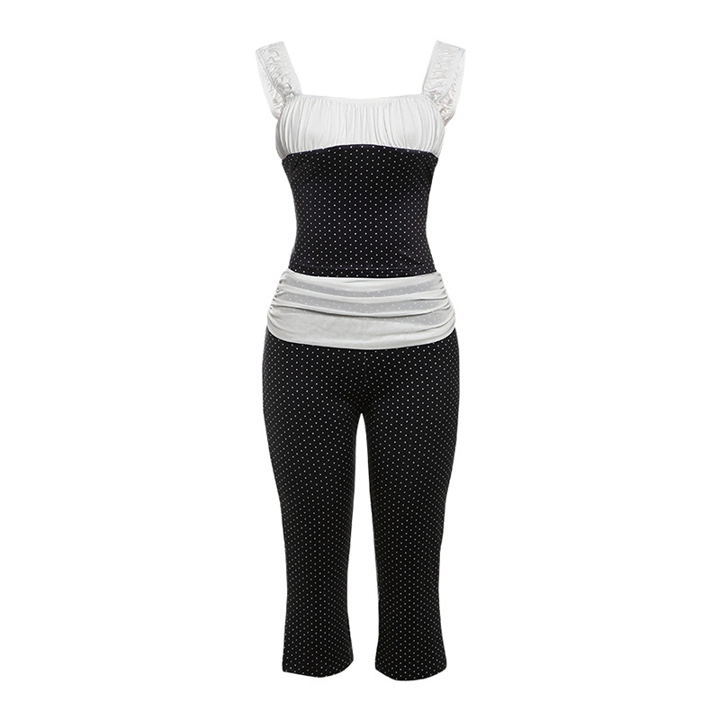 Polka - Dot Backless Cami Set 