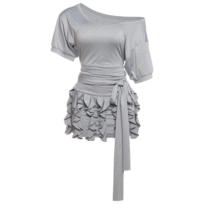 Strappy Oblique - necked Slim - fitting Sexy Pencil Mini Dress 01