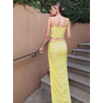 Ruffled Cami Top and Bodycon Skirt Set