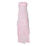 Ruffled Mermaid Halter Long Split Dress 