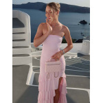 Ruffled Mermaid Halter Long Split Dress 