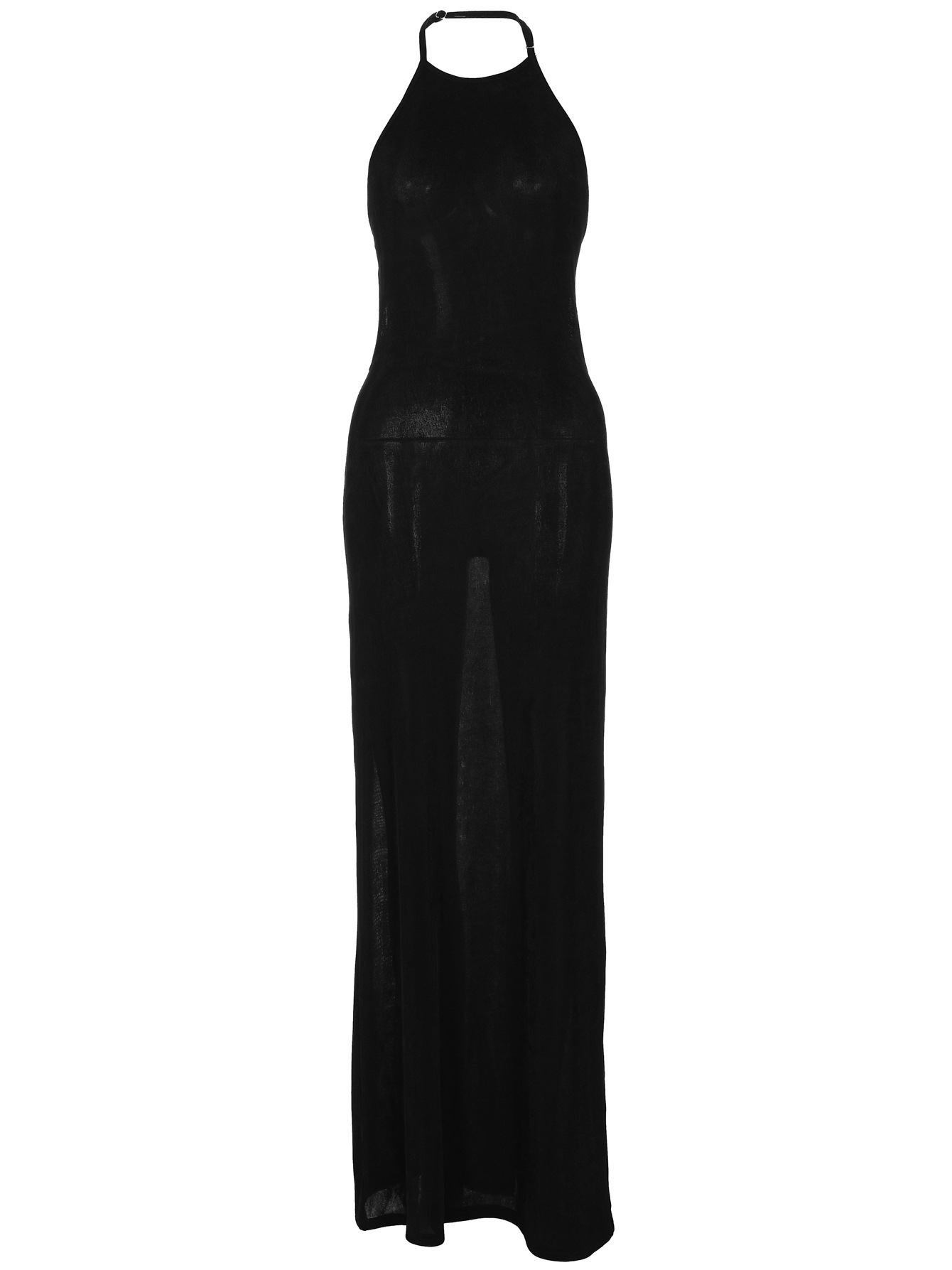 Boho Halter Backless Long Sheer Dress