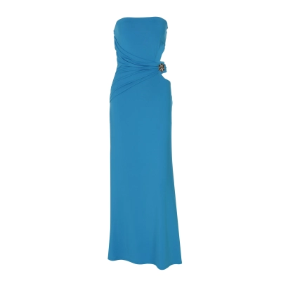 Cutout Metallic Waist-Crop Maxi Dress 01