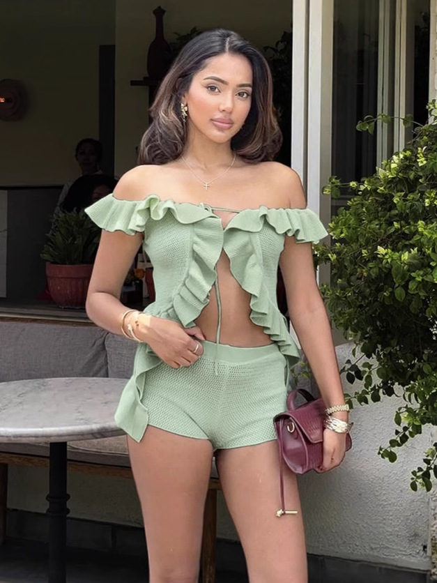 Crop Top & High-Waist Shorts Set