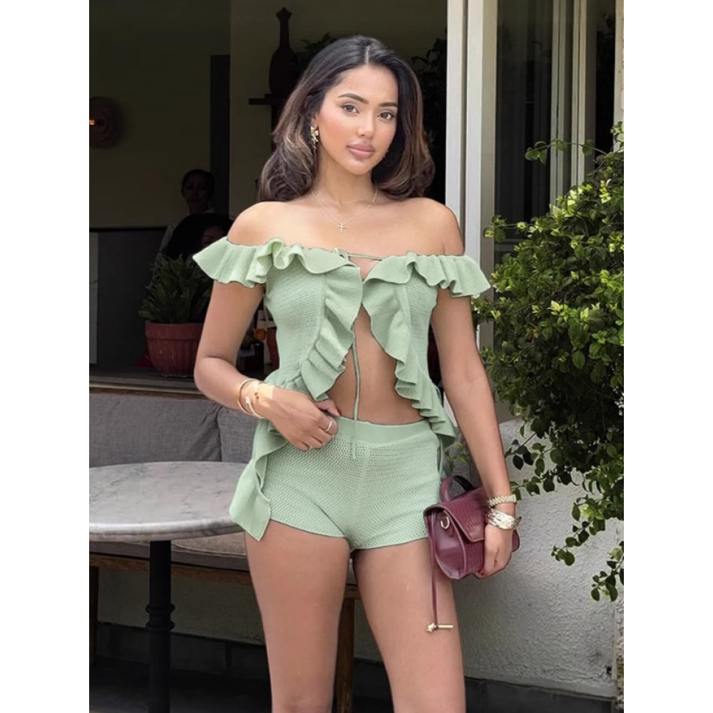 Crop Top & High-Waist Shorts Set