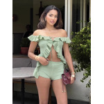 Crop Top & High-Waist Shorts Set