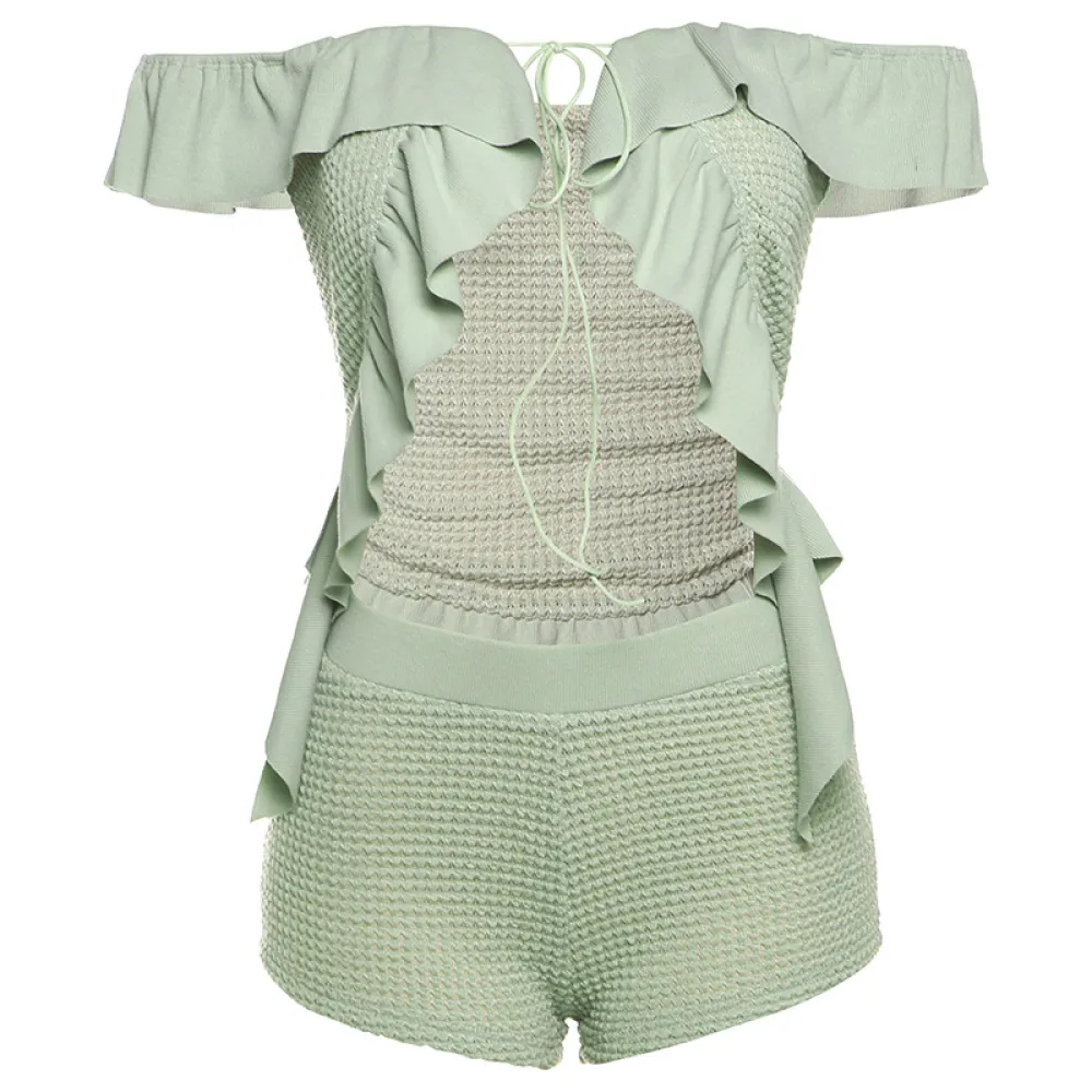 Crop Top & High-Waist Shorts Set