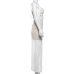 Instagram Style Y2K Sheer V-Neck Backless Tie Waist Bodycon Dress