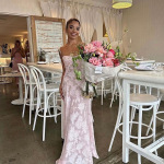 Elegant Strapless Square Neck Evening Gown