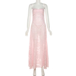 Elegant Strapless Square Neck Evening Gown