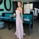 Elegant Strapless Square Neck Evening Gown