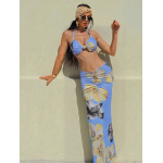 Women's Halter Neck Beaded Chain Detail Bodycon Backless Mini Dress