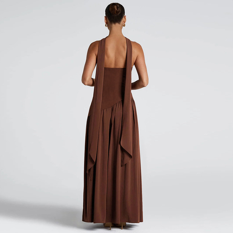 Elegant Wrap-Collar Solid Color Bodycon Midi Dress