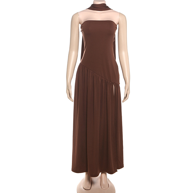 Elegant Wrap-Collar Solid Color Bodycon Midi Dress