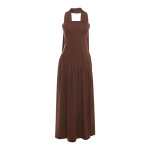 Elegant Wrap-Collar Solid Color Bodycon Midi Dress